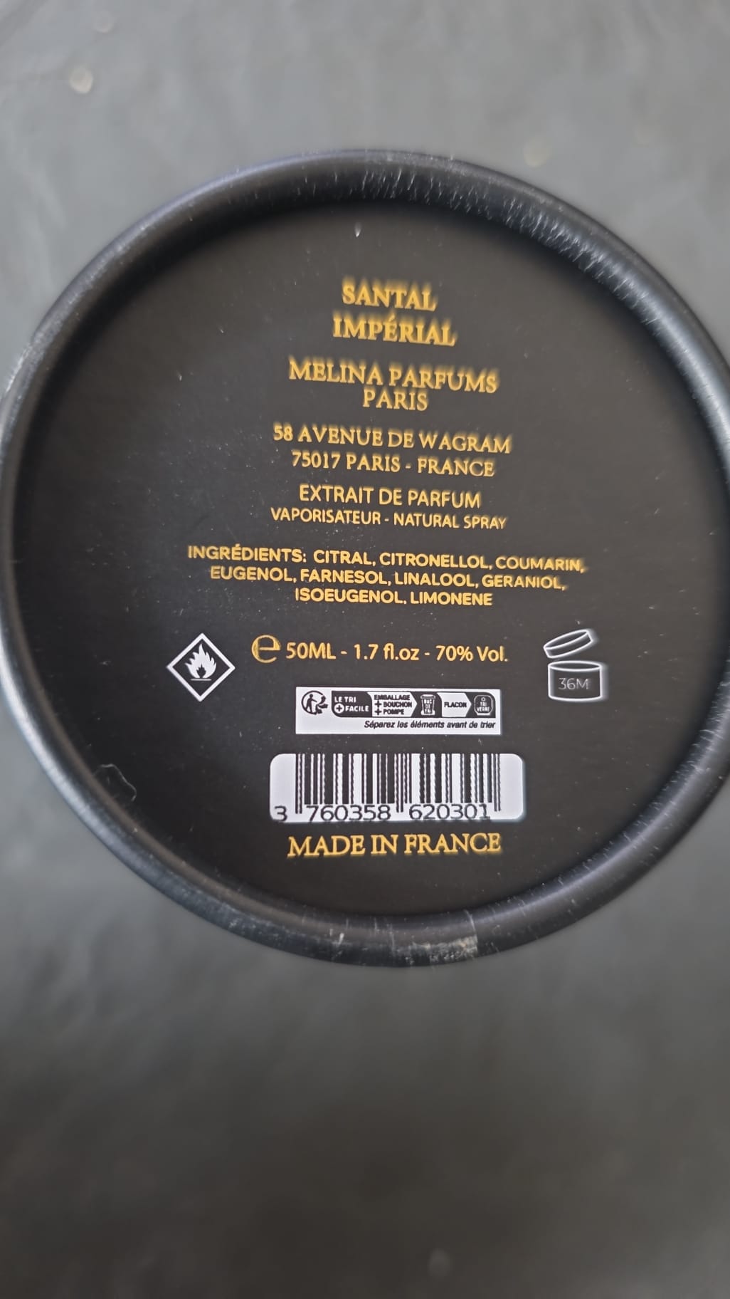 Melina Parfums - Santal Impérial - Extrait de Parfum Mixte