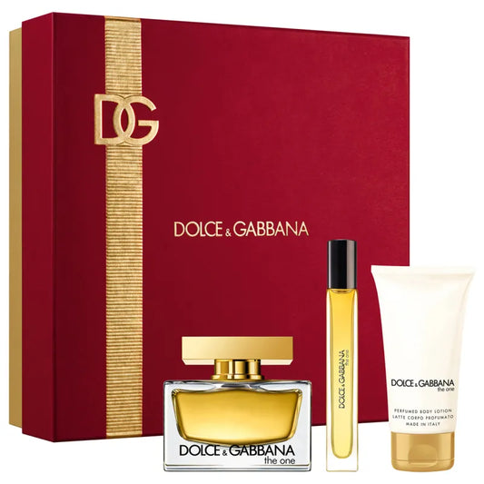Dolce & Gabbana - For Her The One Set für Damen - Eau De Parfum The One 75 ml + Körpermilch 75ml + Reise-Spray 10 ml